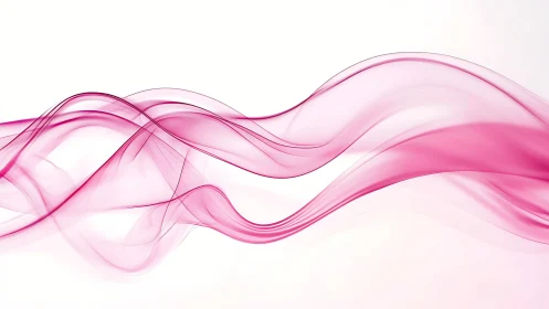 Flowing pink waves of translucent energy glide across white
