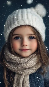 Winter's Blue-Eyed Wonder: A Child's Snowy Dreams.