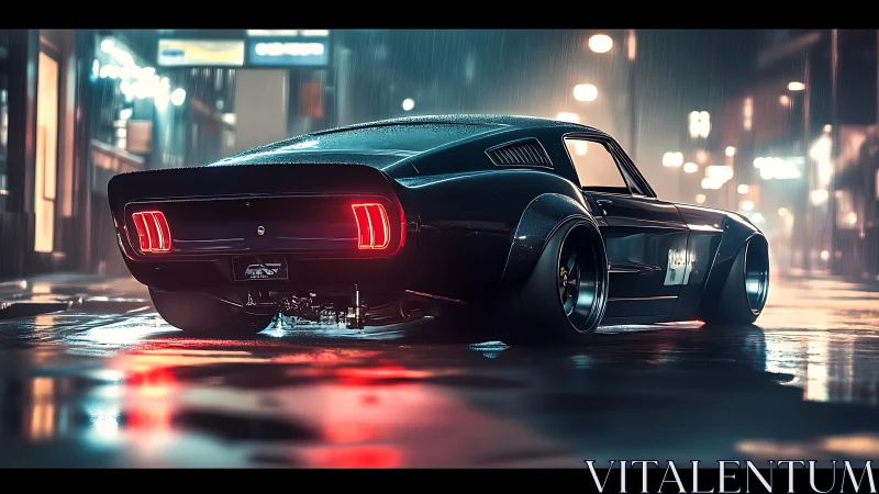 Midnight muscle prowls neon rain, idling like caged thunder