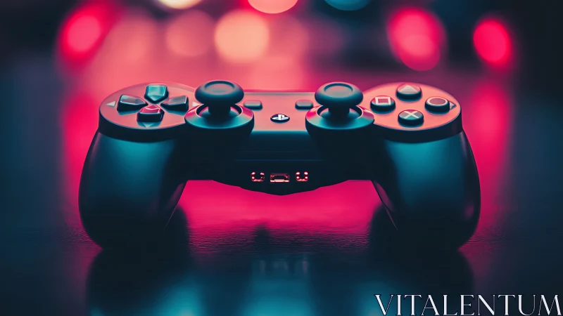 Dual-Analog Gaming Controller with Neon Backlighting and Dark Polymer Housing