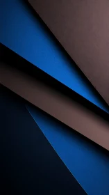 Layered diagonal abstraction in blue and brown tones.