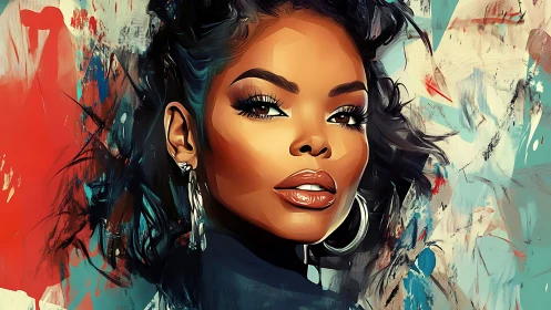 Bold portrait celebrates confident beauty in vivid color strokes