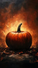 Fiery Pumpkin Magic Glows Warmly in Flames.