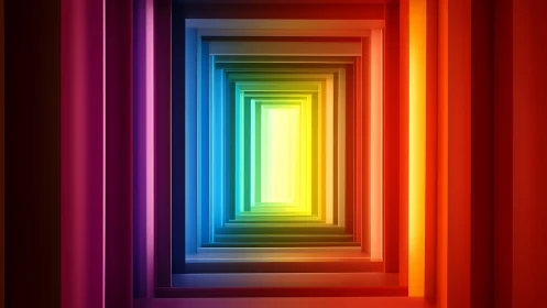 Geometric tunnel of layered rectangles in full spectrum.