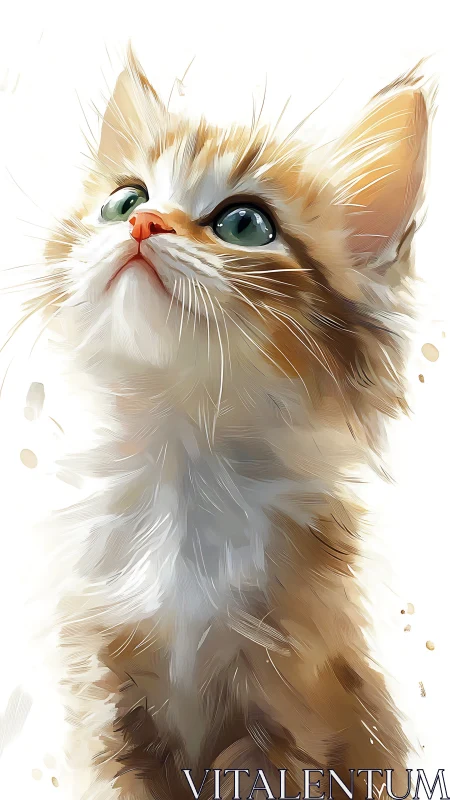 Digitally Rendered Feline Portrait With Soft Chromatic Gradients.