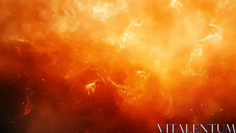 Fiery Cosmic Cloud with Particle Effects.