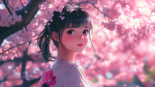Blushing spring gaze beneath a confetti storm of sakura.