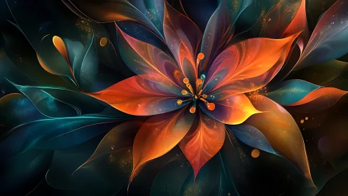 Luminous petal bloom swirling with midnight color magic.