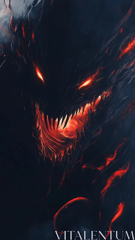 Infernal shadow-serpent grins wide with molten twilight