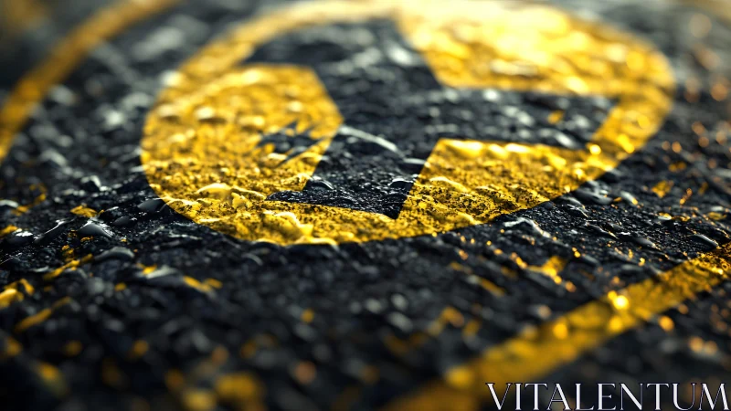 Wet Taxi Zone Symbol on Asphalt in Dramatic Close-Up Photo.