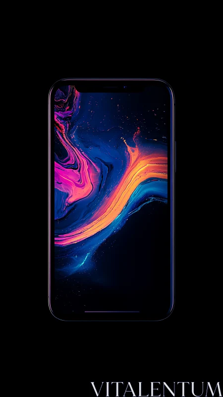 Neon Fluid Abstract Wallpaper for Smartphone Display