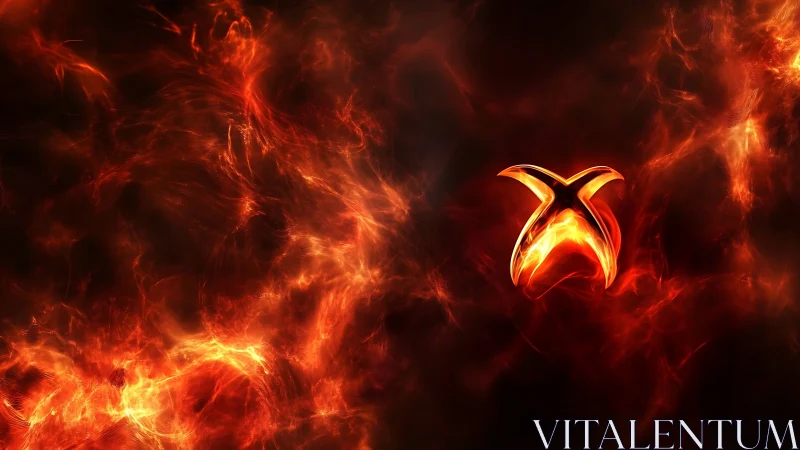 Xbox Flaming Logo Against Turbulent Fire Background.