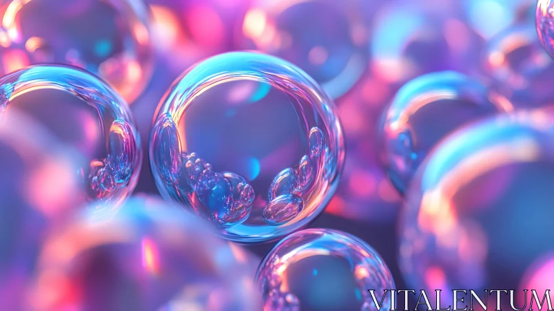 Vibrant soap bubbles in soft dreamy pastel colors, macro style.