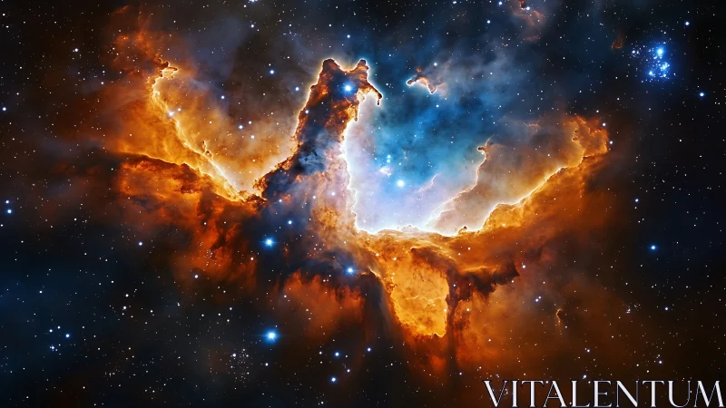 Fiery star-forming nebula glows in deep interstellar space