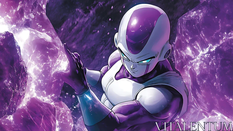 Galactic tyrant channels violet power between shattered void.