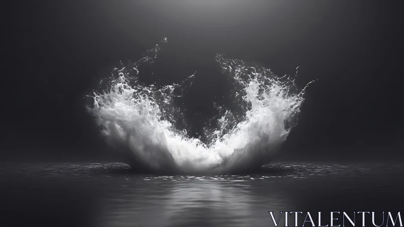 High-speed bilateral water splash frozen in dramatic low-key lighting