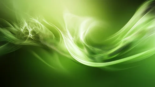 Emerald wind currents dance across a glowing digital horizon