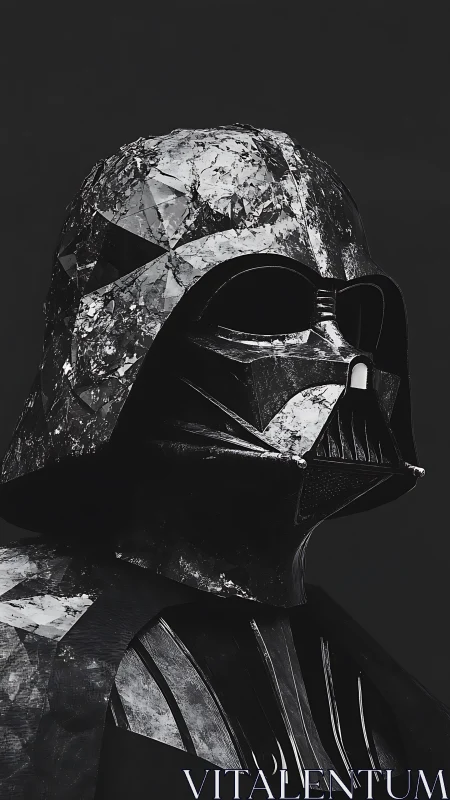 Crystal-scarred dark helm broods inside a silent galaxy