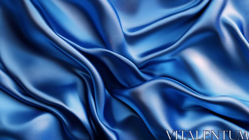 Sculpted cobalt satin folds with high-gloss caustic highlights.