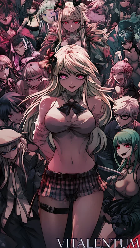 Dominant blonde antihero leads crimson-eyed anime horde.