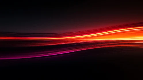 Vibrant Abstract Light Streaks on Black Background, Digital Art.