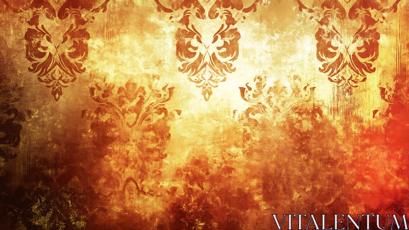 Golden vintage pattern glowing with warm rustic charm.