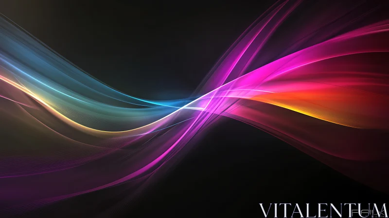 Curved spectral light ribbons intersect over dark gradient field