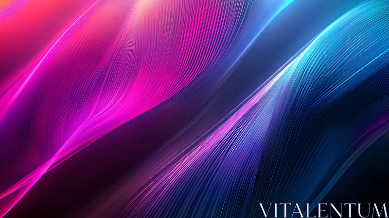 Digital painting of neon flowing vector wavefields in motion.