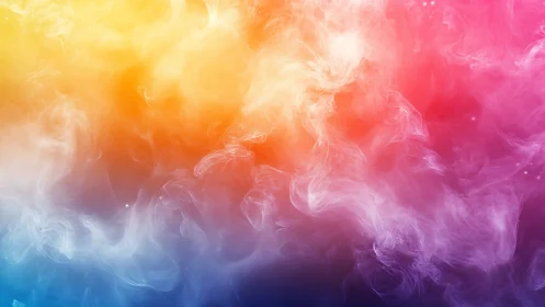 Colorful vapor cloud shifts across gradient background