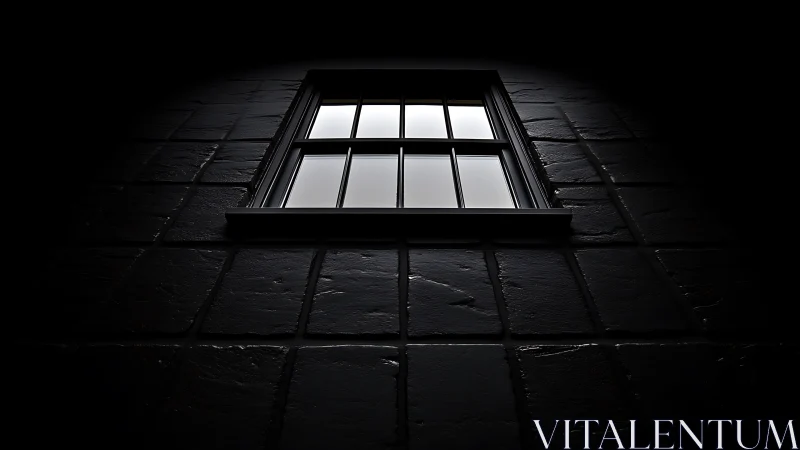 Quiet window glow in a wall of deep shadowed stone.