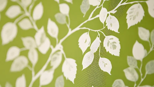 Leafy branch silhouette pattern on lime green backdrop.
