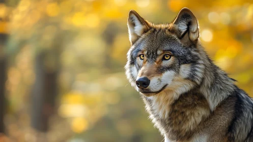 Autumn-lit lupine portrait with shallow depth-of-field rendering.