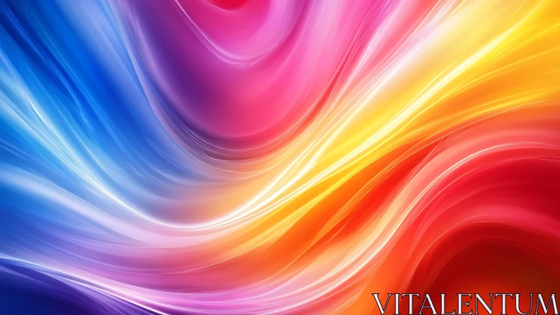 Flowing rainbow light waves bring soft energy and joy.