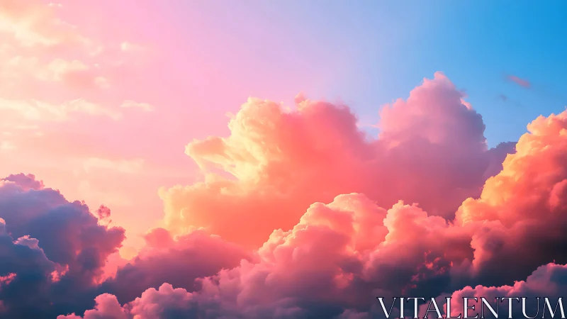 Sunset-tinted clouds drifting through a painted dream sky.