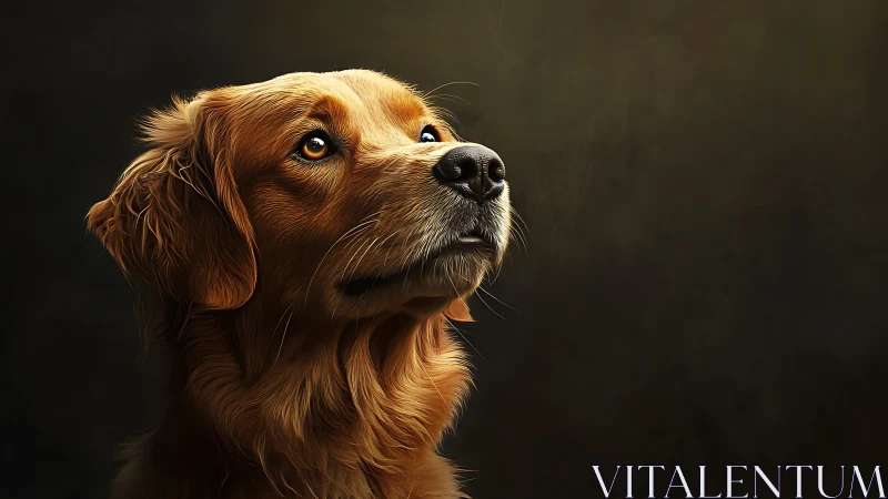 Golden retriever luminance study with high-detail fur rendering.