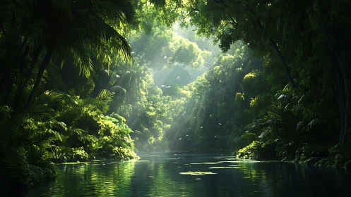 Jungle's Secret Waterway Glows With Emerald Wonder