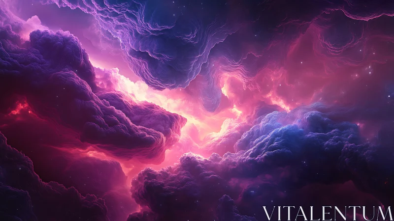 Nebular storm clouds in vivid magenta and violet glow.