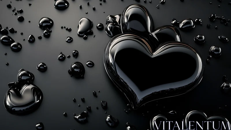 Obsidian Hearts: Liquid Passion in Monochrome Motion.