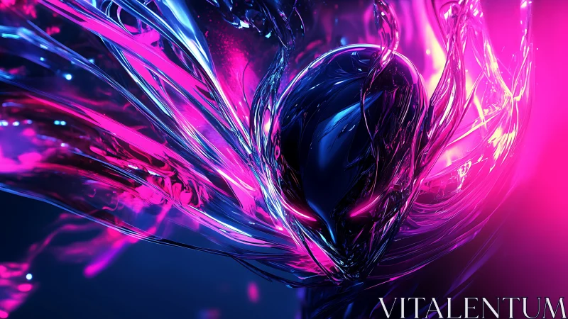 Luminous alien spirit wrapped in neon pink cosmic energy.