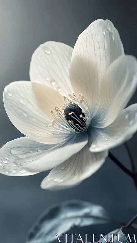 Delicate White Flower Petals Glow in Soft Sunlight
