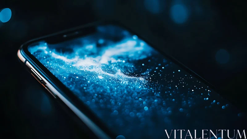 Pocket nebula swirling across a midnight smartphone screen.