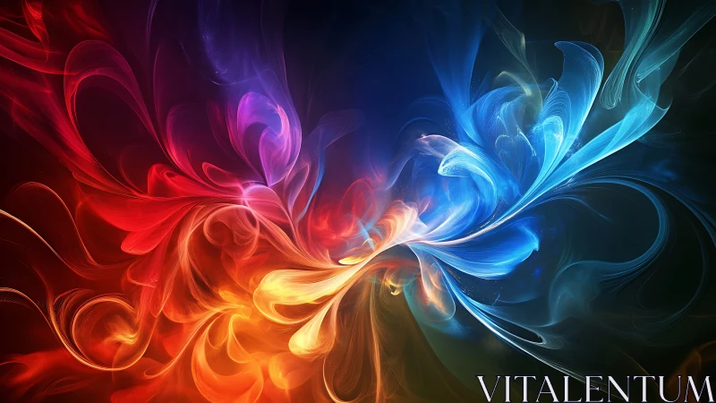 Chromatic energy vortex with interlaced fire and ice flows.