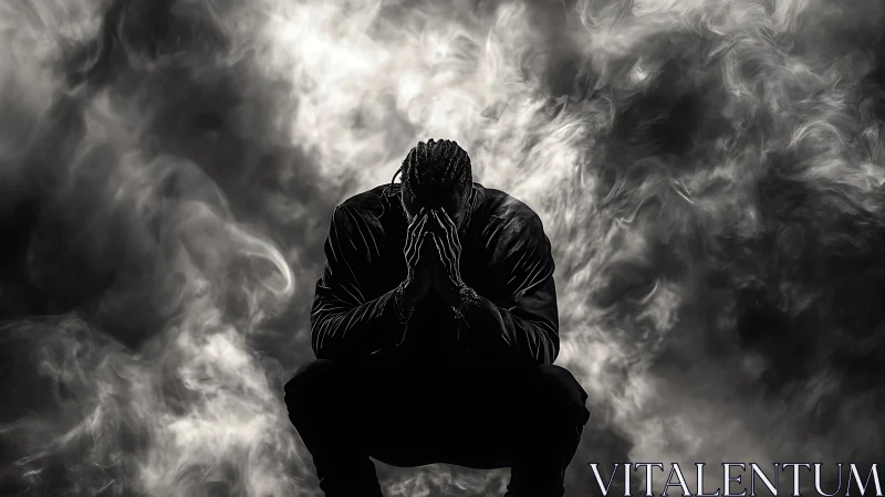 Quiet strength in the storm, a soul pausing to breathe.