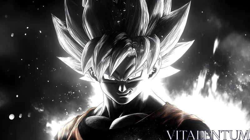 Fierce anime warrior glowing with unstoppable power.