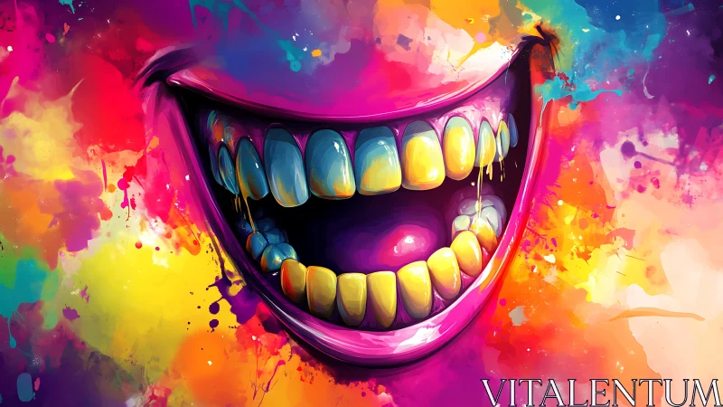 Neon-loud laughter exploding through wild paint storms.