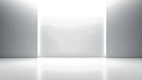 Luminous minimal corridor with symmetrical planar surfaces.