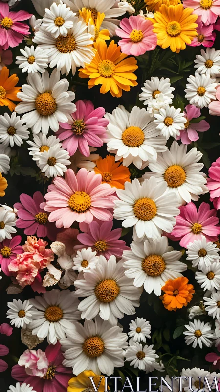 Vibrant Daisy Garden Blooms in Summer Colors.