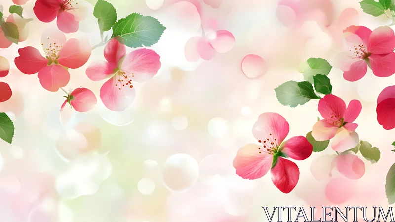 Pink Petals Dance Through Luminous Bokeh Garden