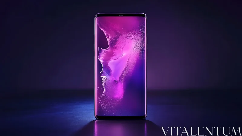 Curved Bezel Smartphone with Fuchsia-to-Indigo Fluid Gradient Display