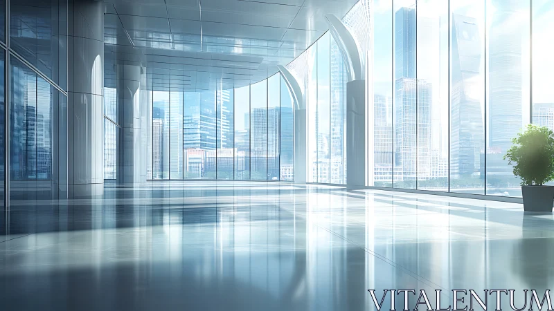 Modern Office Space with Panoramic City Skyline Views